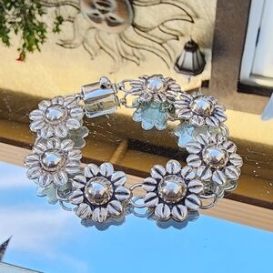 Sunflower 🌻 Sterling Silver 925 Bracelet Size 7.5"